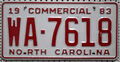 -1- USA Nummernschild North Carolina License Plate US Kennzeichen Schild WA 7618