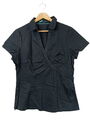 COMMA Kurzarm-Bluse Damen Gr. DE 40 schwarz Casual-Look