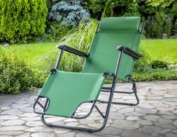 Relaxsessel Set Kopfkissen Sonnenliege Hochlehner Garten Camping Stuhl klappbar