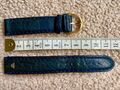 Maurice Lacroix Uhrarmband Echt Leder 17 mm Dornschließe vergoldet blau mit Logo