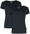 RED by EMP Damen schwarze Basic T-Shirts im Doppelpack