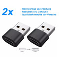 2X USB A auf USB C Adapter Ladeadapter Datenübertragung Stecker OTG Konverter