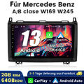 DAB+ Autoradio NAVI Für Mercedes Benz A/B Klasse Viano VITO GPS Android 13 2+64G