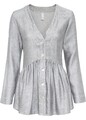 Bluse Gr. 40 Grau Damen Langarmbluse Hemd Top Shirt Tunika Oberteil Neu