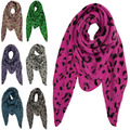 Leopard Dreieckstuch Wolle Dreiecksschal Winter Schal Strickschal Halstuch 2353