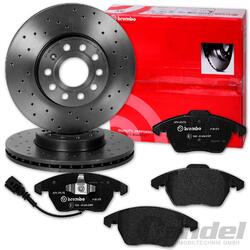 brembo GELOCHTE BREMSSCHEIBEN + BELÄGE VORNE für VW POLO 6R AUDI A1 IBIZA FABIAVA 288x25mm // Gelochte brembo XTRA LINE Bremsscheiben