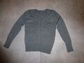 Pullover grau mit V-Ausschnitt Gr. M