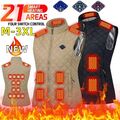 21-Zone Unisex USB Beheizbare Heizjacke Weste Heizweste Beheizte Wärmeweste Vest