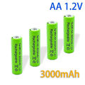 4 X Akku AA 1,2V 3000 mAh Erhöhte Pluspol 1000X Wiederaufladbar x