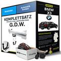 Für BMW X3 Typ F25 Anhängerkupplung abnehmbar +eSatz 13pol 09.2010-02.2014 Kit