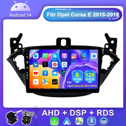 9"Android 14 Autoradio Für Opel Corsa E 2015-2019 GPS Navi CarPlay 6G+128GB DAB+