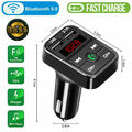 2 USB Ladegerät Adapter KFZ Bluetooth FM Transmitter Auto Radio MP3 Player