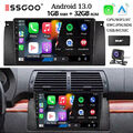 DAB+ Autoradio Android 13 1+32G Carplay 1999-2005 Für BMW 5er E39 X5 E53 GPS KAM