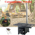 Outdoor Campingkocher Zeltofen Tragbarer Zelt Holzofen mit 3 Schornsteinpfeife