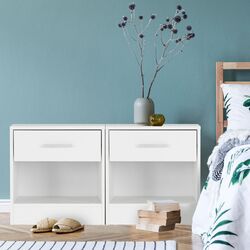 2er Set Nachttisch Kommode mit Schublade Boxspringbett Nachtschrank Konsole