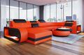 Leder Sofa Wohnlandschaft LED Couch Modern Chesterfield Ledersofa Berlin U Form
