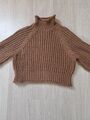 H&M Grobstrickpullover Damen Gr. DE S braun Casual-Look