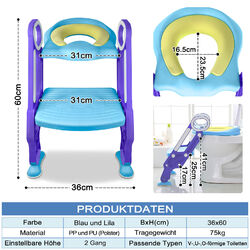 Toilettentrainer Kinder Toilettenstuhl mit Treppe Toilettensitz WC Sitz 3 in 1#