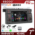 4+64G Android 13 Carplay Autoradio GPS DSP 4G LTE Für BMW 3er E46 M3 Rover MG ZT