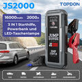 TOPDON JS2000 2000A KFZ Starthilfe Jump Starter Ladegerät Booster Powerbank 3IN1