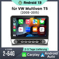 Android 13 Autoradio Für VW Multivan T5 08-2015 Carplay GPS Navi WIFI BT SWC 64G