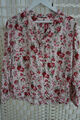 Damen  Tunika Bluse Gr. 42-44-46, Blumen Muster , Rosa Rot, Viskose,Gummizugsaum