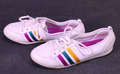 Adidas Neo Piona Damen Sneaker Ballerinas Gr. 38⅔  weiß Streifen bunt Lack BS268