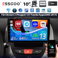 64G Android 13 Carplay GPS Autoradio DAB+ Für Toyota Aygo Peugeot 107 Citroen C1