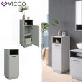 Badschrank Badezimmermöbel Beatrice Grau Anthrazit modern Badspiegel Vicco