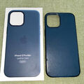 Original Apple iPhone 12 PRO MAX Leder Leather Case Schutzhülle Cover BalticBlue