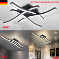 LED Design Deckenleuchte Wohnzimmer Dimmbar Modern Deckenlampe Aluoptik 48W Xcyz