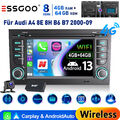 7" Autoradio Android 13 Für Audi A4 S4 RS4 8E B6 B7 GPS NAVI WIFI DAB 4+64G KAM+