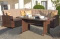 Luxus Ecklounge Gartenmöbel Rattan Set Garten Eck Sofa Lounge Chiara braun