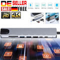 8 in 1 USB C Hub Adapter HDMI 4K USB 3.0 Micro SD RJ45 Ethernet Netzwerk MacBook