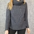 Joy Strick Pullover 38 M Grau Großer Rollkragen Strickpullover Rolli Warm Winter