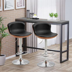HOMCOM 2er-Set Barhocker mit Fußstütze, Barstuhl mit Rückenlehne, Bistrohocker,