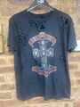 Guns n Roses Appetite for Destruction Black Distressed Holed T-Shirt Size M