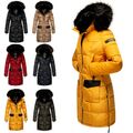 Navahoo Damen Winter Jacke Steppjacke Mantel Parka Teddyfell Kragen Kapuze SINJA