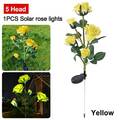 5-LED Solar Rose Blumen Solarleuchte Lampe Landschaftslampe Garten Deko Licht DE
