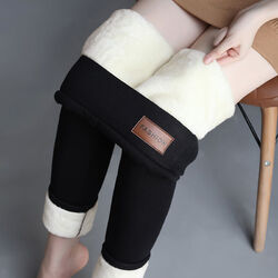 Damen-Leggings Mit Fleece-Futter Warme Dehnbare Und Dicke Thermohose Ca❉ ∑