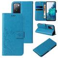 Handy Tasche für Samsung Galaxy S20 FE Handyhülle Blumen Buch Klapp Cover Blau