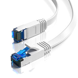 CAT 7 Flachkabel | 0,25m - 50m RJ45 LAN Ethernet Patchkabel Netzwerk