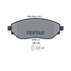 Textar 2208701 Bremsbelagsatz Scheibenbremse Vorne für Opel Fiat Renault Nissan