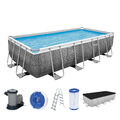 Swimming Pool Stahlrahmen Komplett-Set mit Filterpumpe 549 x 274 x 122 cm