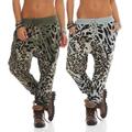 Damen Hose Sweatpants Jogginghose Freizeithose Leo Tierprint Haremshose Neu