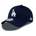 NEW ERA 39THIRTY BASEBALLKAPPE. MLB LA DODGERS LEAGUE ESSENTIAL MARINEBLAU STRETCH MÜTZE 0