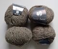 4 Knäuel Lana Grossa Classic Tweed Farbe 13 graubraun Wolle 200g