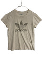 Adidas Damen T-Shirt Gr. L 40 Weiß Baumwolle Trefoil Logo Sport Freizeit S433