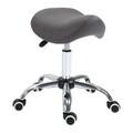 Rollhocker Höhenverstellbarer Drehhocker Arbeitshocker mit Rädern Grau