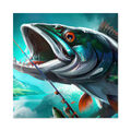 Großes Spiel Fliegenfischen Angler Fischer Wandkunst Leinwand Druck Bild 24X24